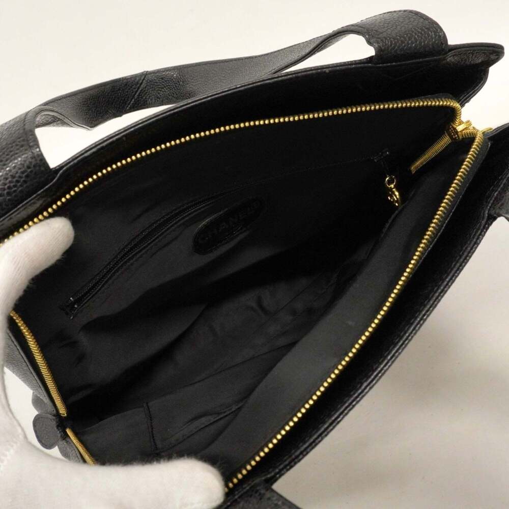 CHANEL Black Caviar Leather Tote Bag - Picture 4 of 12